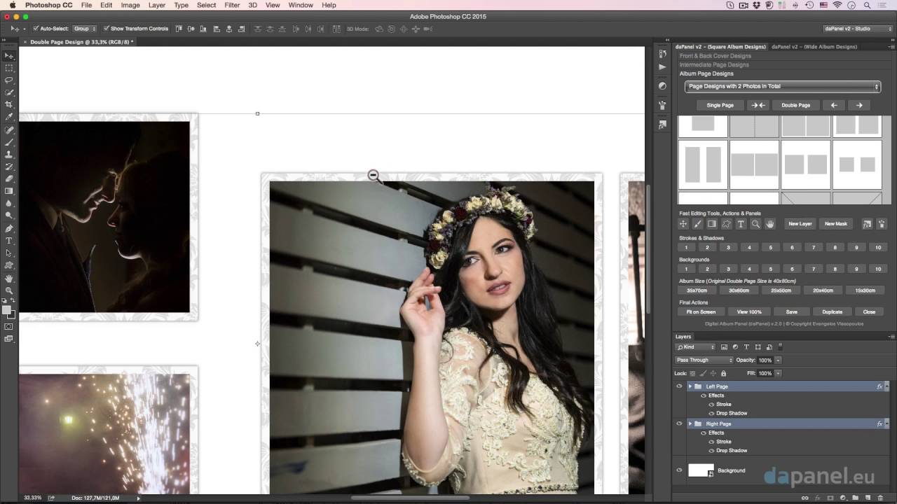Photo Album in Photoshop - Creating Album Page Designs Tab in the daPanel v2