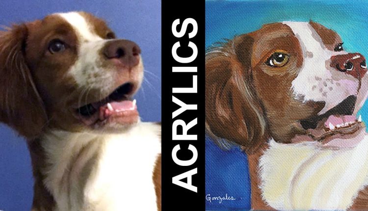 HOW TO PAINT A BRITTANY DOG PORTRAIT DEMO | ANA GONZALES CHABUCA