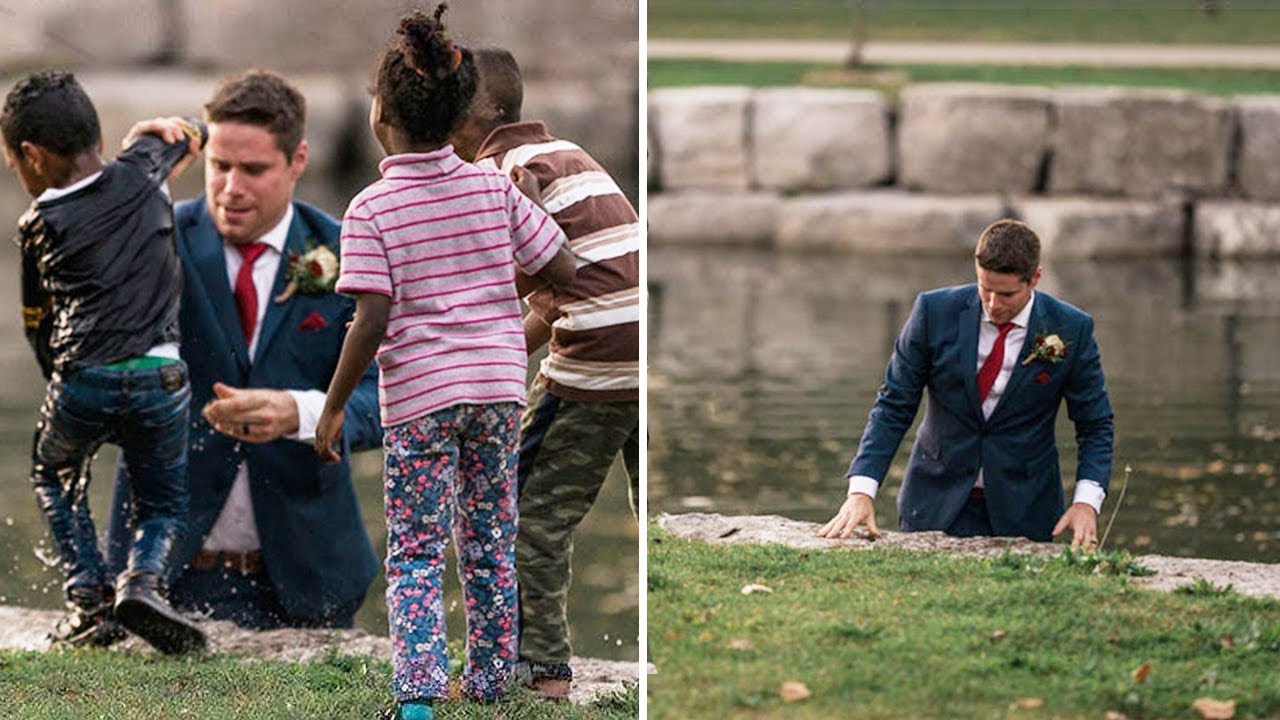 This Groom Leapt Into a River During the Wedding Photos and His Bride Was Aghast When She Saw Why