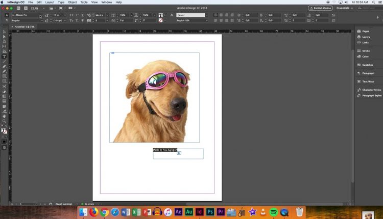 How to place photo or art credit in InDesign