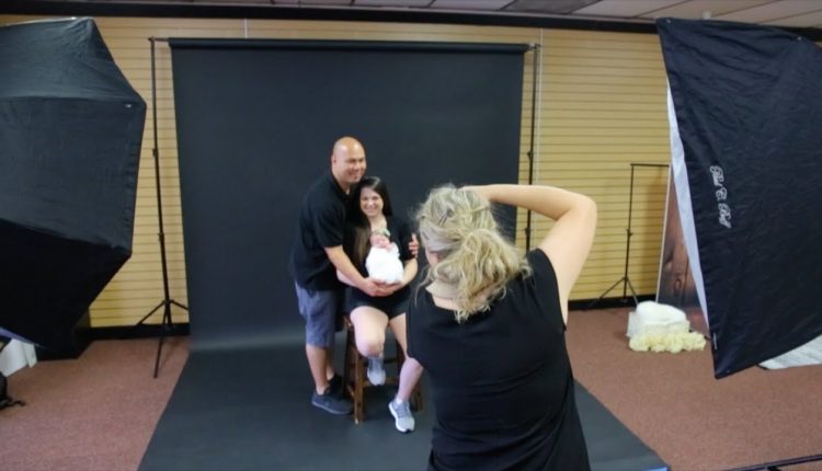 STUDIO NEWBORN PHOTOSHOOT WITH PARENTS, parents with newborn portrait session