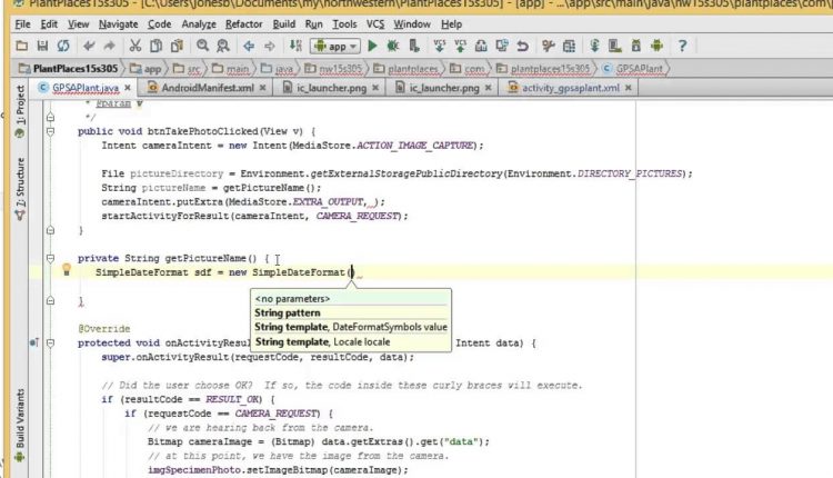 Save Photo from Camera in Android, Fix NullPointerException