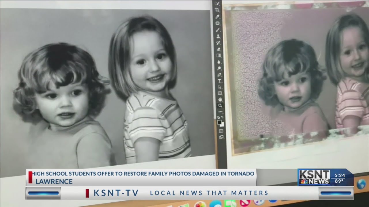 Lawrence high school students use their skills to restore photos destroyed by tornado