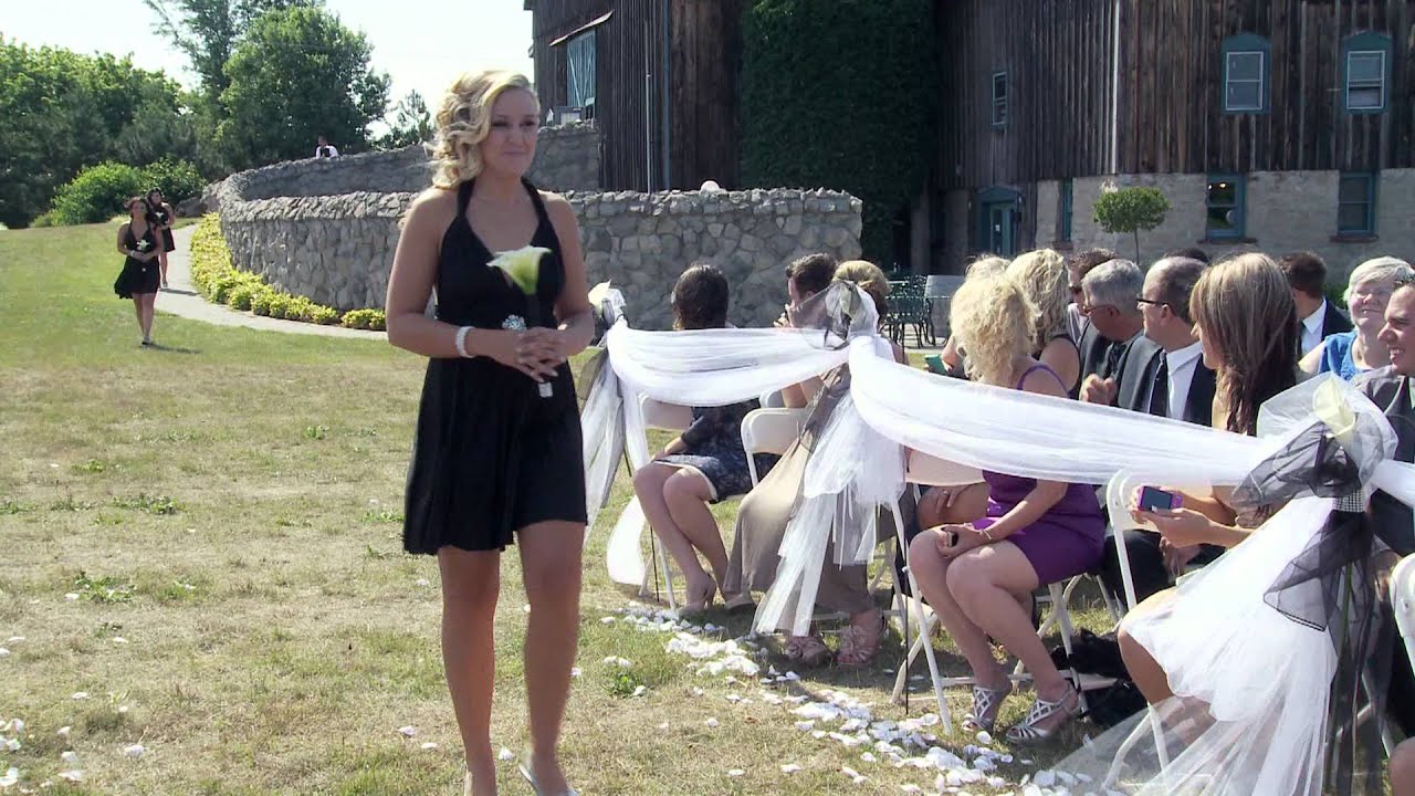 Bridal Party & Bride Walk Down The Aisle at Hernder Estate Wines | Toronto Wedding Videography