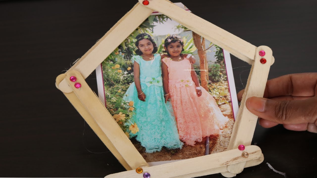 Easy Photo Frame Making With Icecream Sticks | DIY School Projects | Creative Room Decorate Ideas